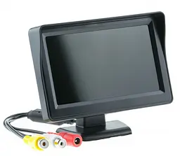 Автомобільний монітор для двох камер UKC TFT LCD 4,3" чорний - мініатюра 1