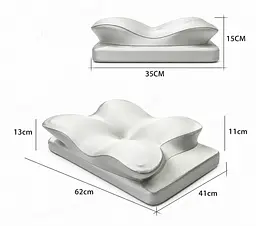 Ортопедична подушка для шиї з ефектом пам'яті Solve сіра 62 x 41 x 13 см (KT8001205) - мініатюра 6