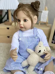 Колекційна силіконова лялька реборн reborn анатомічна дівчинка з довгим волоссям аманда Reborn Dolls det0018893 - мініатюра 3