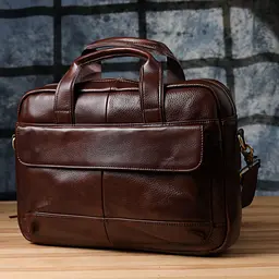 Стильний портфель для чоловіків із натуральної шкіри Vintage 23040 коричневий - мініатюра 10