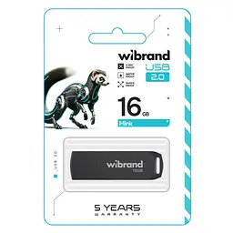 USB флеш накопичувач Wibrand 16GB Mink Black USB 2.0 (WI2.0/MI16P4B) - мініатюра 2