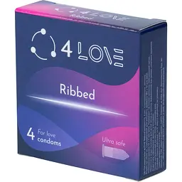 Презервативи 4Love Ribbed ребристі 4 шт.