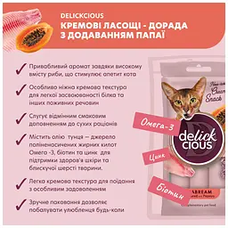 Ласощі для котів Delickcious Дорада з додаванням папаї 4 х 15 г (4820269141612) - мініатюра 3