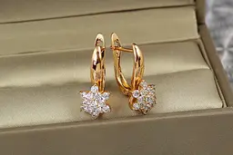 Сережки Xuping Jewelry північна квітка 2 см золотисті