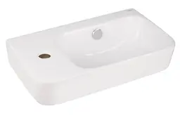 Комплект Qtap Tern: Раковина підвісна прямокутна ліва 450х250х158 мм White + Донний клапан PU02O (QT17115117LWN47327) - мініатюра 4