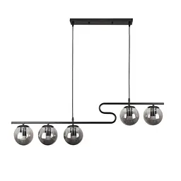 Люстра стельова Levistella 7529814-5 BK+BK, E27, 5 плафонів, чорний метал, сучасний стиль