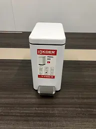 Відро для сміття з плавним закриттям прямокутне Koer TC-010206-08 6 л white KR5595, Білий матовий - мініатюра 4