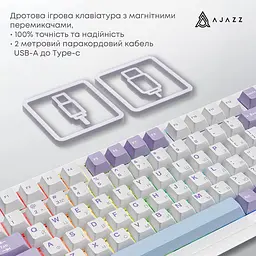 Клавіатура Ajazz AK820 MAX Magnetic switches Purple White Blue RGB (AK820MAX-WM-PWB) - мініатюра 5