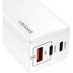 Зарядний пристрій на 3 виходи usb Usams GaN Mini US-CC110 65 W 5a (CC110TC02) A + 2*C біле - мініатюра 4