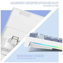 Клавіатура Attack Shark K86 RGB Wireless/Bluetooth/USB UA Retro Grey (K86MN_AS) - мініатюра 9