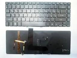 Клавіатура для ноутбуків Acer Aspire M5-481 Series чорна без рамки, з підсвічуванням RU/US