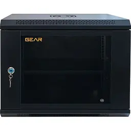 Шафа настінна GEAR 9U 19 600x450x500 мм, + Полиця 19, black (GWMSN-9U-600-450)