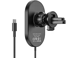 Автомобільний тримач для смартфона Hoco CA90 Magnetic Black (6931474744388) - мініатюра 3
