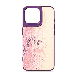 Кожаный чехол для Apple iPhone 15 Pro Max, Harder Snake Pattern, розовый, термополиуретан ТПУ + экокожа с текстурой змеиной кожи, панель, защита корпуса, противоударный, микрофибра, рамка вокруг камеры, защита всего корпуса, (ARM76803)