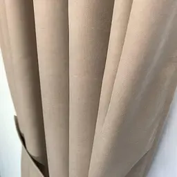 Мікровелюрові штори бежевого кольору на тасьмі 2шт. 200х270 ALBO pbe0052509 - мініатюра 2