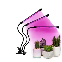 Світлодіодна фітолампа Grow Light для вирощування рослин, розсади Повний спектр 3 голови - мініатюра 2