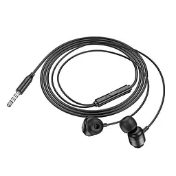 Дротові навушники Hoco M122 Power metal універсальні earphones with microphone, 3.5mm, 1.2m, black - мініатюра 3