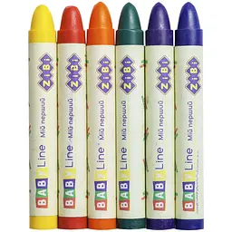 Олівці воскові ZiBi Super Jumbo Baby Line круглі 6 шт. (ZB.2484) - мініатюра 2