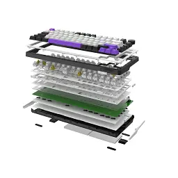 Клавіатура Hator Hellyberry HK75 Mechanical Linear RGB Wireless/Bluetooth/USB UA White/Violet (HK75_wireless) - мініатюра 6