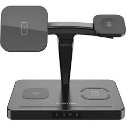 Зарядний пристрій Canyon wireless charger WS-404 15W 4in1 Black (CNS-WCS404) - мініатюра 2