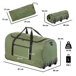Дорожня сумка TravelZ на колесах Wheelbag 100 Green (603095) (930793) - мініатюра 5