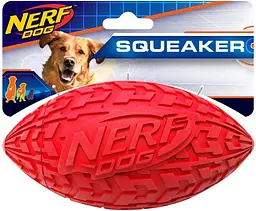 Футбольний м'яч для собак Nerf Dog Tire Squeak Football з інтерактивною пищалкою