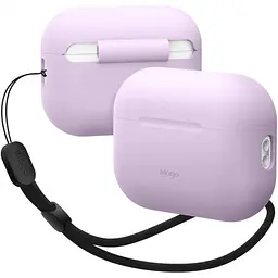 Чохол Elago Silicone Basic Case with Nylon Lanyard Lavender для AirPods Pro 2nd Gen лавандовий (EAPP2SC-BA+ROSTR-LV) - мініатюра 3