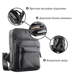 Рюкзак Shvigel 11185 із натуральної шкіри чорний - мініатюра 8