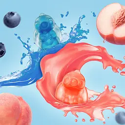 Желейні цукерки Amos Stitch 4D Gummy Candy Blueberry Peach 60г - мініатюра 3