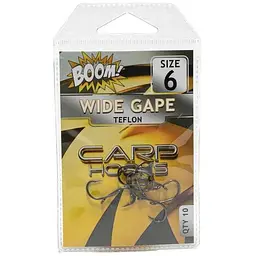 Гачок для мирної риби BOOM Wide Gape №8 (10 шт/уп) (Black Nickel)