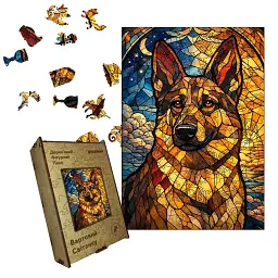 Дерев'яний фігурний пазл puzzlean Вартовий Світанку, А3, Дерев'яна коробка 200 елементів