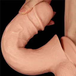 Фалоімітатор для подвійного проникнення LoveToy King-sized 33 см тілесний - мініатюра 11