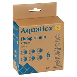 Гачки на вакуумних присосках Aquatica s42 Ø40×40мм чорний/білий (6шт) (9784282) - мініатюра 5