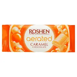 Упаковка шоколаду Roshen Карамельний пористий білий 80 г х 20 шт