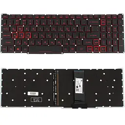 Клавіатура для ноутбука ACER (Nitro: AN515-54) rus чорний без фрейма підсвічування клавіш(ЧЕРВОНИЙ)