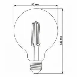 LED лампа VIDEX Filament G95FD 7W E27 4100K дімерна - мініатюра 3