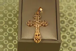 Хрестик Xuping Jewelry з розп'яттям края кільцями 4 см золотистий