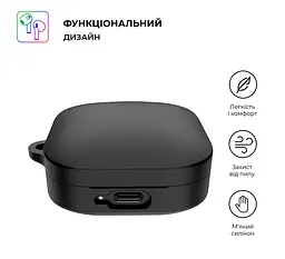 Силіконовий чохол для навушників Xiaomi Redmi Buds 6 Active, Hang Case, чорний, ультратонкий захисний кейс товщиною 2 мм, захист від подряпин, пилу та ударів, компактний, з карабіном для кріплення, ArmorStandart (ARM81090) - мініатюра 2