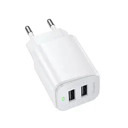 Мережевий зарядний пристрій BOROFONE BAS81A Star dual-port charger (EU) Білий - мініатюра 3