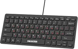 Клавіатура дротова Maxxter KBM-C01B-UA (USB, mini) Black - мініатюра 2