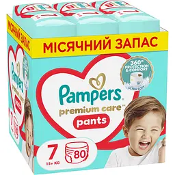 Уцінка. Набір трусики-підгузки Pampers Premium Care Pants Розмір 7 (15+ кг) 80 шт. 