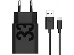 Мережевий зарядний пристрій Motorola TurboPower 33 Wall Charger Type-C cable Black (PG38C06448) - мініатюра 2