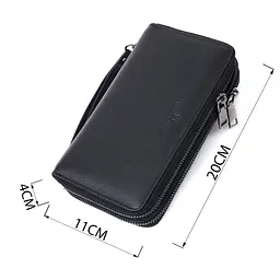Чоловічий клатч на два відділення із натуральної шкіри ST Leather 22684 чорний - мініатюра 5
