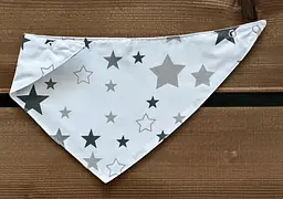 Слинявчик непромокальний тканинний нагрудний, дитячий нагрудник для новонароджених BST Зірки на білому - мініатюра 3