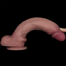 Фалоімітатор - Sliding Skin Pro II Dual Layer Silicone Dong 10" Flesh - мініатюра 7