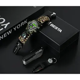 Чоловічий наручний годинник Besta Box Military Set з компасом + подарунковий набір - мініатюра 3