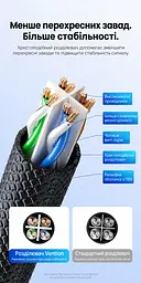 Мережевий патч-корд Ethernet Vention 30 м Cat6A UTP RJ45 штекер на RJ45 штекер до 10 Гбіт/с з текстурованою нековзною оболонкою позолочені контакти 500 МГц чорний (ISCBT) - мініатюра 6