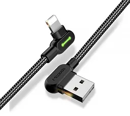 Двосторонній зарядний кабель для iPhone iPad McDodo 90 ° USB to Lightning з LED підсвічуванням 1.8m - мініатюра 2