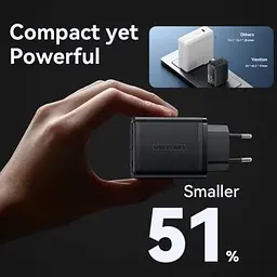 Зарядний пристрій Vention 2xUSB-C PD65W + 1xUSB QC3.0 60W GaN white (FERW0-EU) - мініатюра 6