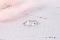 Каблучка з білого золота з діамантом 22 K-0303 - мініатюра 4